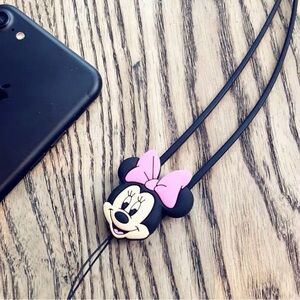 Minnie Mouse Pink Bow Phone Charm necklace